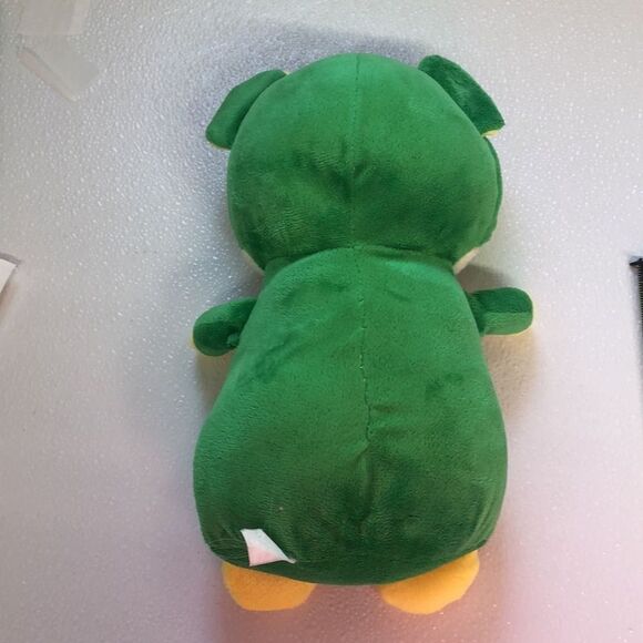 Cute Green and Yellow Plush Bear Toy with Hooded Frog Costume - Picture 3 of 8